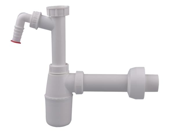 Waschtisch-Siphon DN32x5/4" mit Waschgeräte-Anschluss und Rosette HL132.1/30